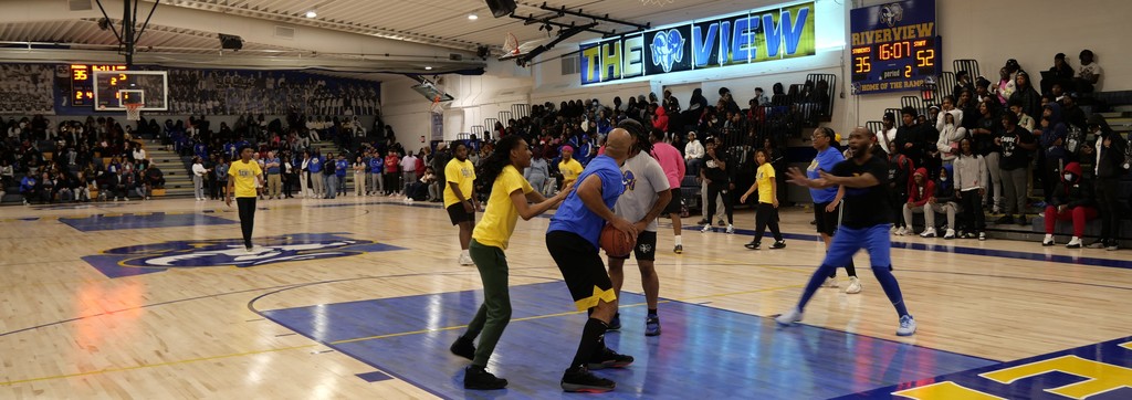 RGSD staff versus scholars annual basketball game. 