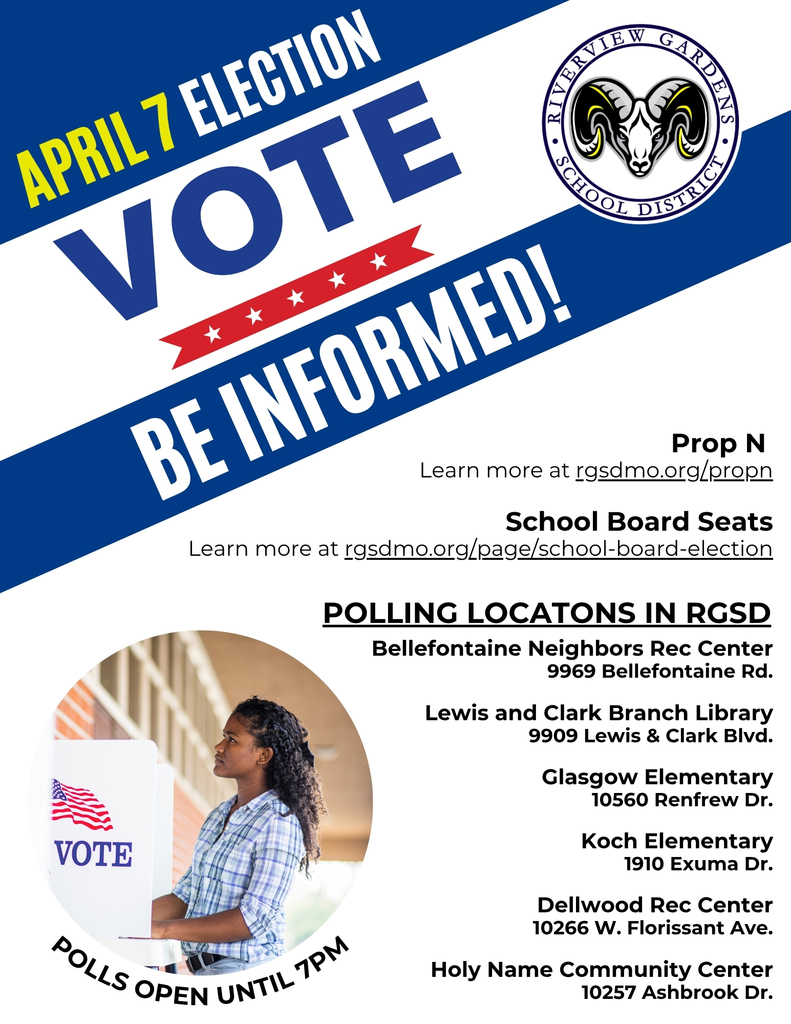 RGSD Election Day Flyer. Be Informed and Vote on April 7