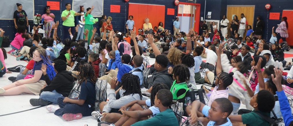 Highland Elementary School MAP pep rally. 