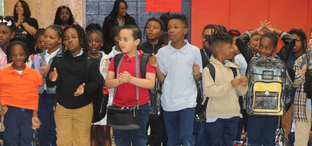 Highland Elementary School MAP pep rally. 