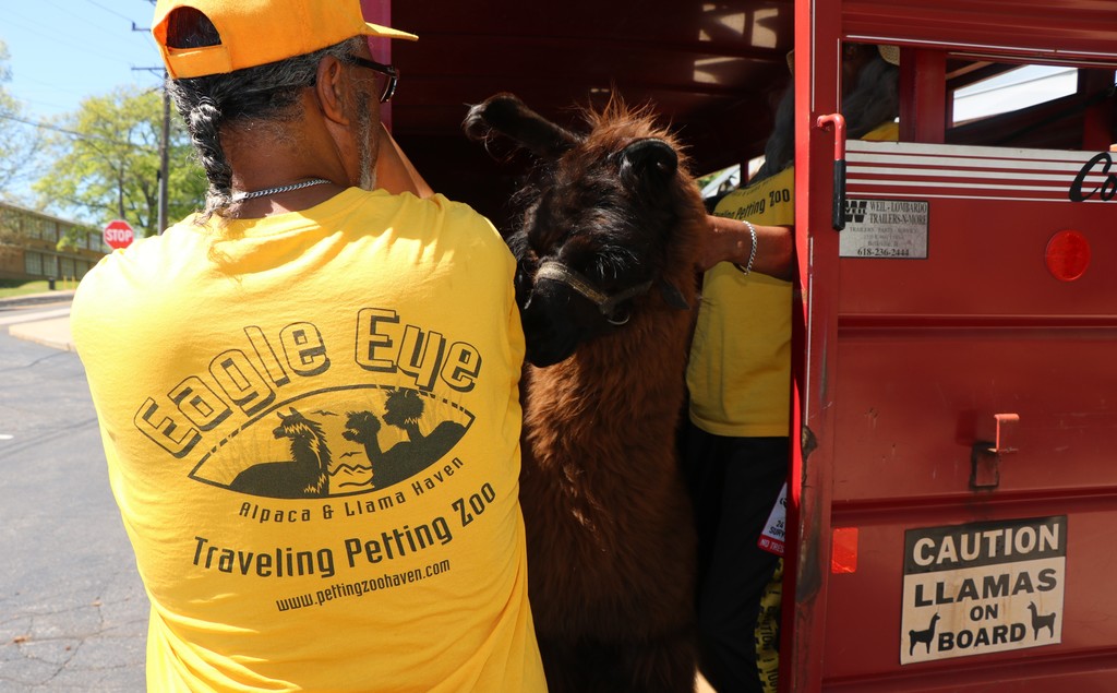 Eagle Eye Petting Zoo visits Michelle Obama ECAC. 