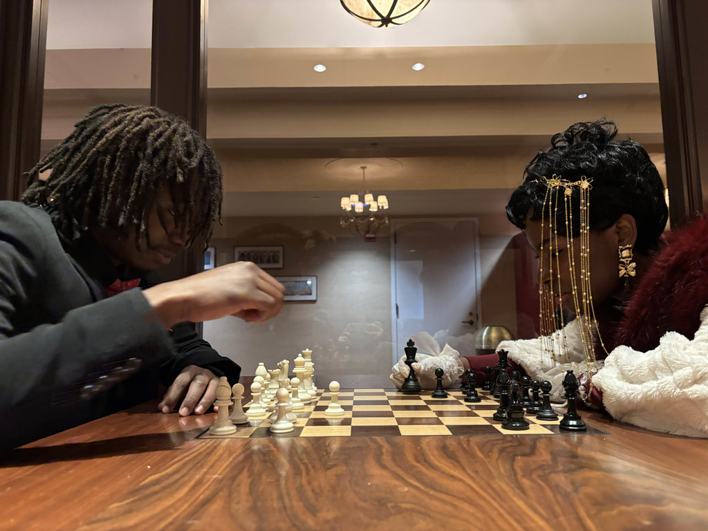 Students playing chess at RGHS prom
