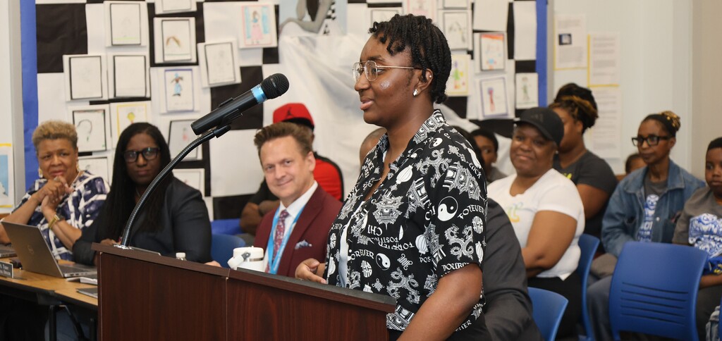 Jayla C. received the 2026 Women Legislators of Missouri Scholarship and a Resolution from Representative Yolanda Fountain Henderson of the Missouri House of Representatives.