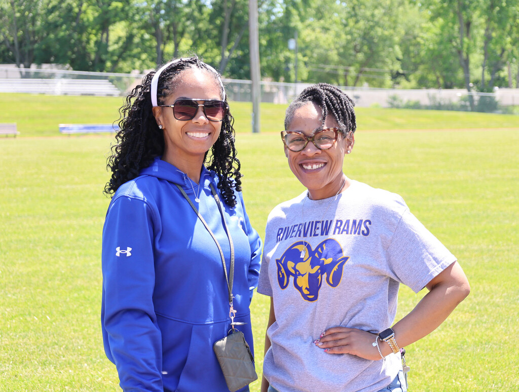 Valerie Mahomes and Robirda Bird post and smile for the camera
