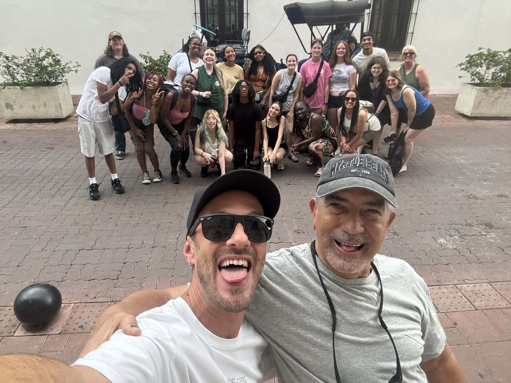 The Riverview Gardens High School group poses with another group during their trip to the Dominican Republic