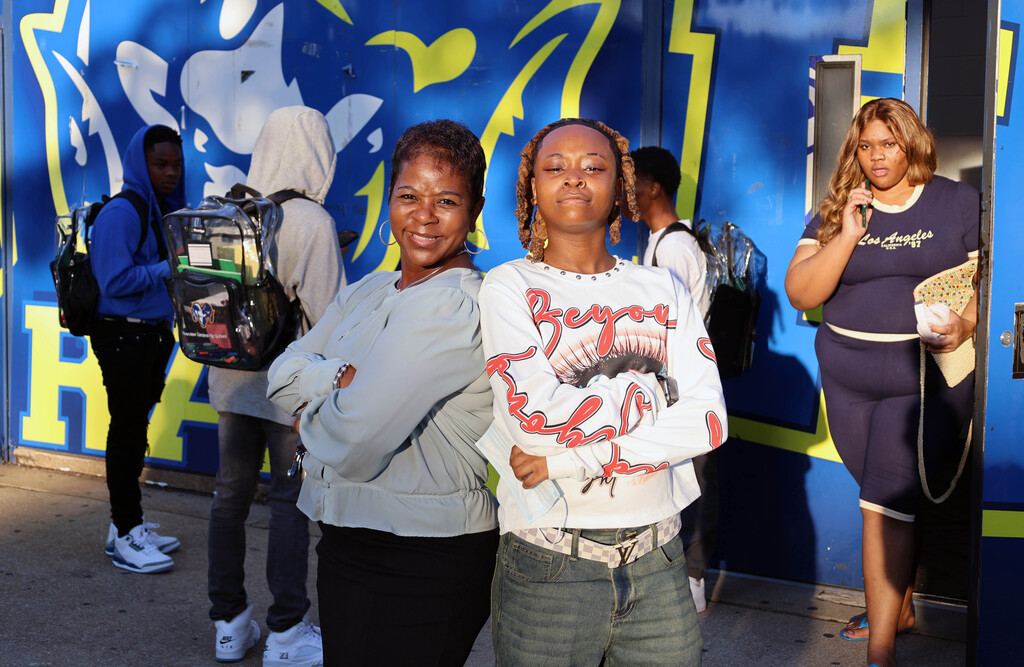 Superintendent Dr. Tanya Patton poses with a high school student