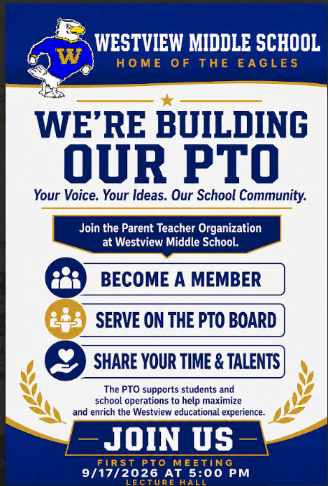Westview Middle School next PTO is Sept 17th 2026 @ 5pm