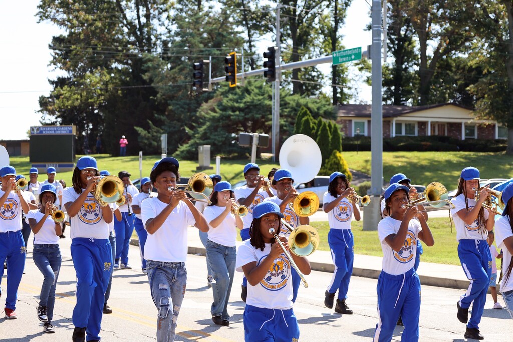 RGHS Marching Band performs during Moline Acres Awareness Day Parade