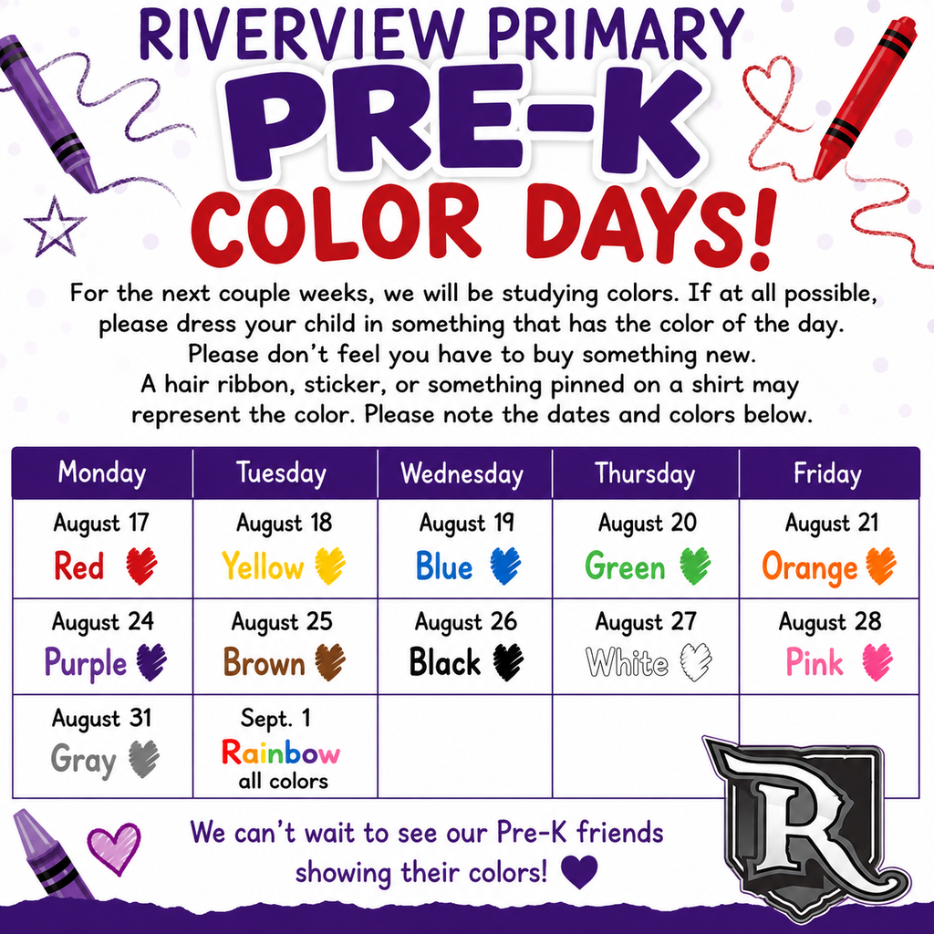 RPS Pre-K Color Days!