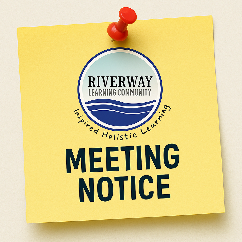 Post-It of Riverway Logo and Meeting Notice