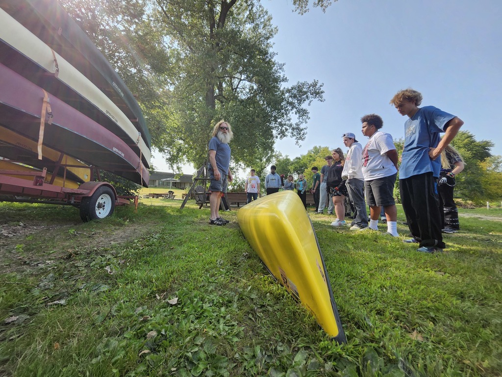 Learning the parts of a canoe.  