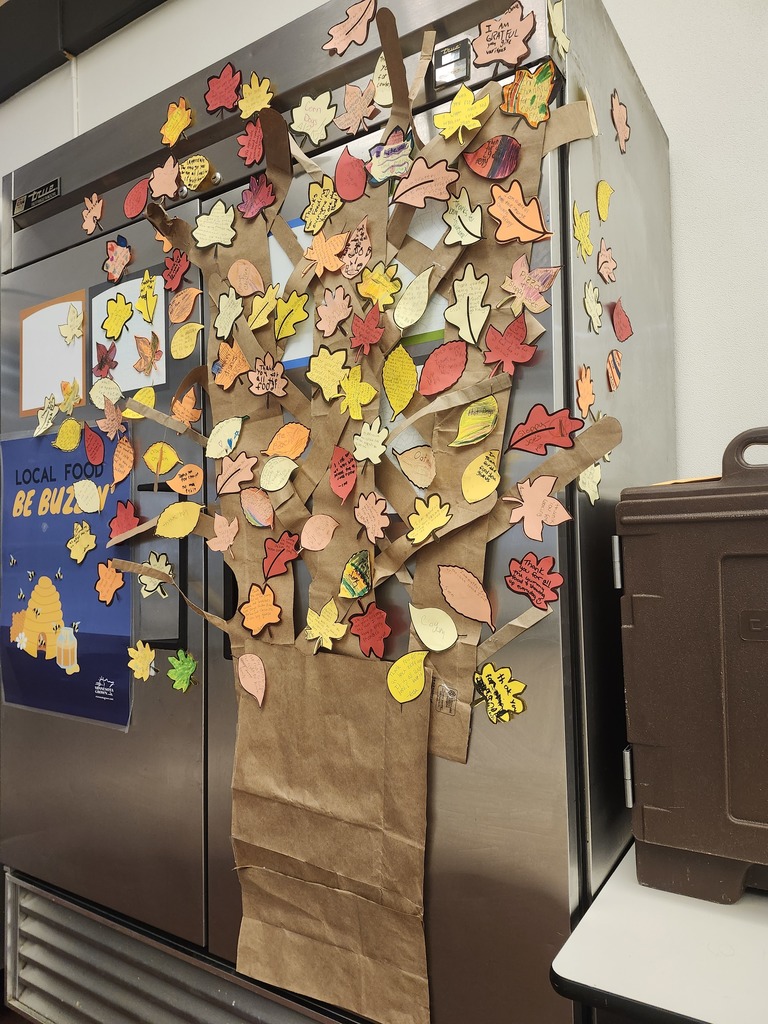 Students created a leaf to express their gratefulness for the food service team. :)
