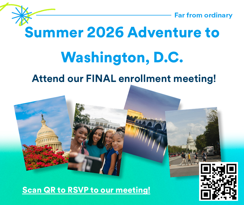 Summer 2026 student trip to Washington, D.C.