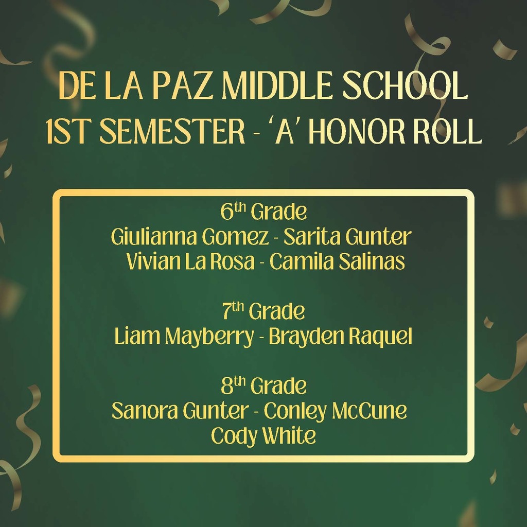 DLP  'A'  Honor Roll - Semester 1