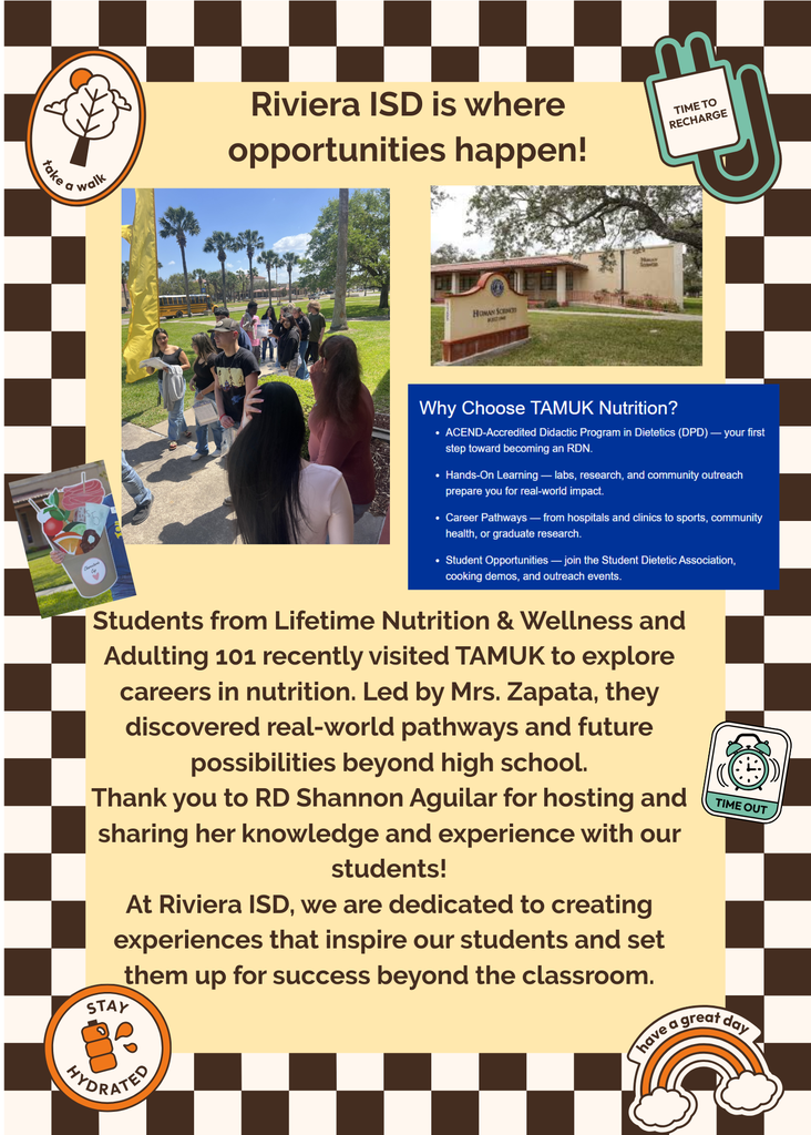 A flyer depicting students at TAMUK learning about the a program.