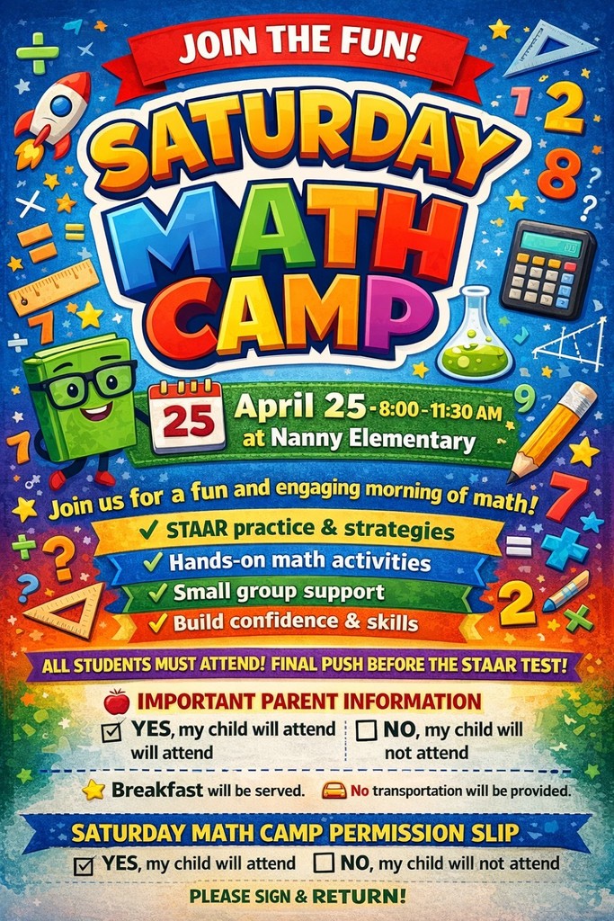 Saturday School-STAAR Review-April 25, 2026