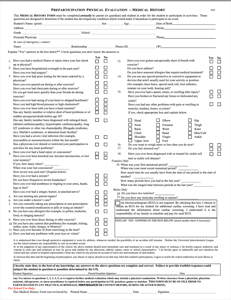 Sports Physicals 