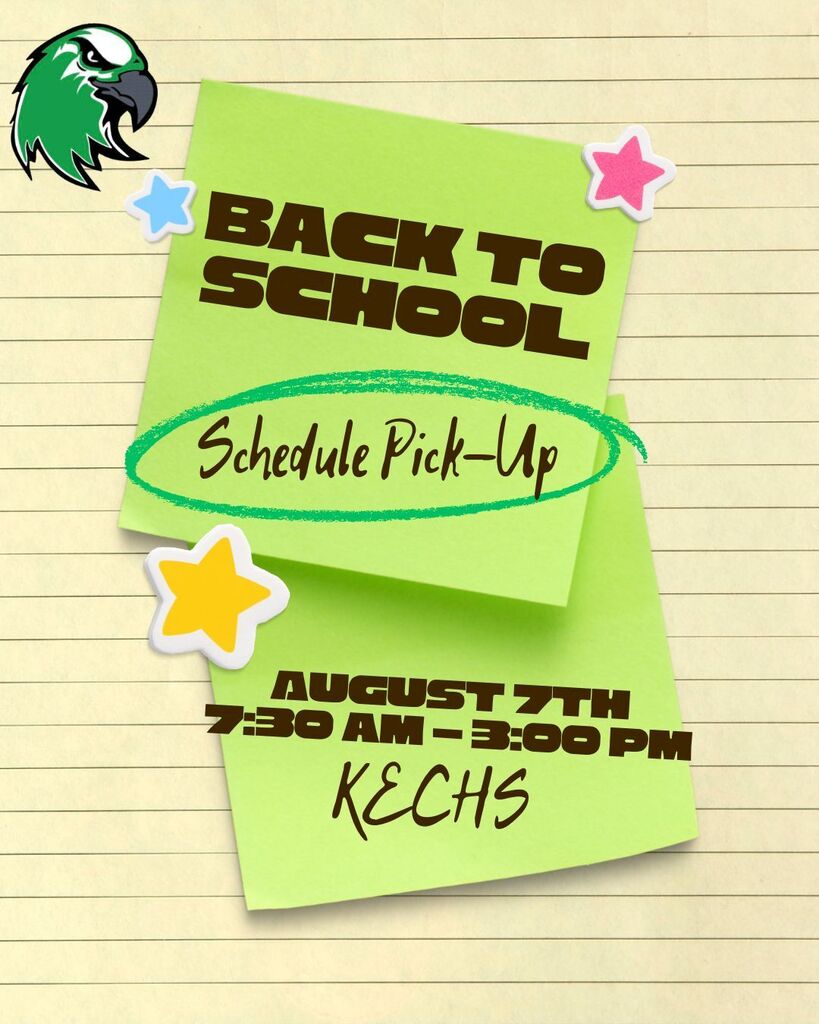 A flyer for schedule pick -up at the high school
