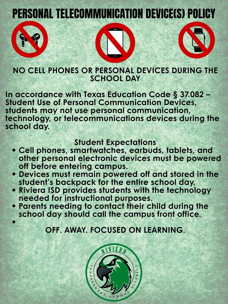 Cellphone & other personal telecommunication devices policy