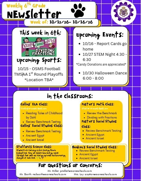6th grade newsletter