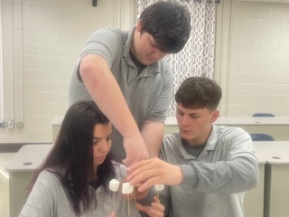 Students working on STEM project