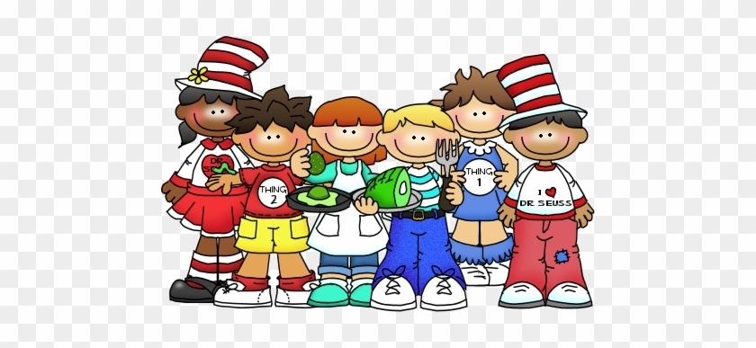 Children wearing Dr. Suess items