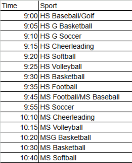 schedule