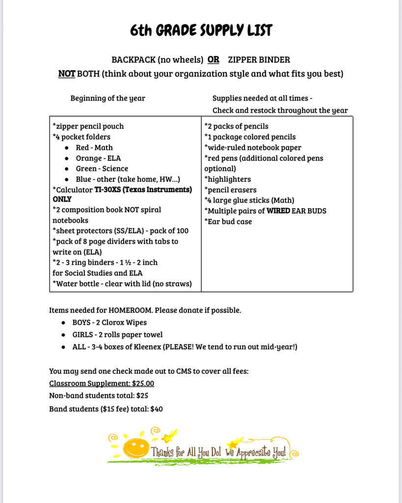Supply List