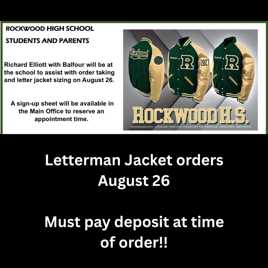 Letterman Jacket orders August 26 Must pay deposit at time of order!!