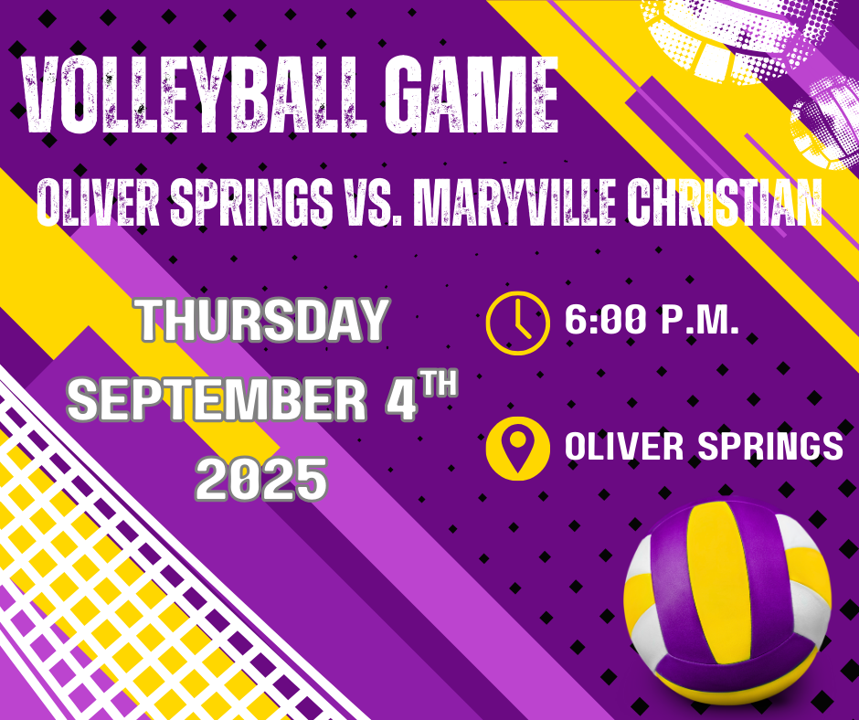 purple and gold background with volleyball and net