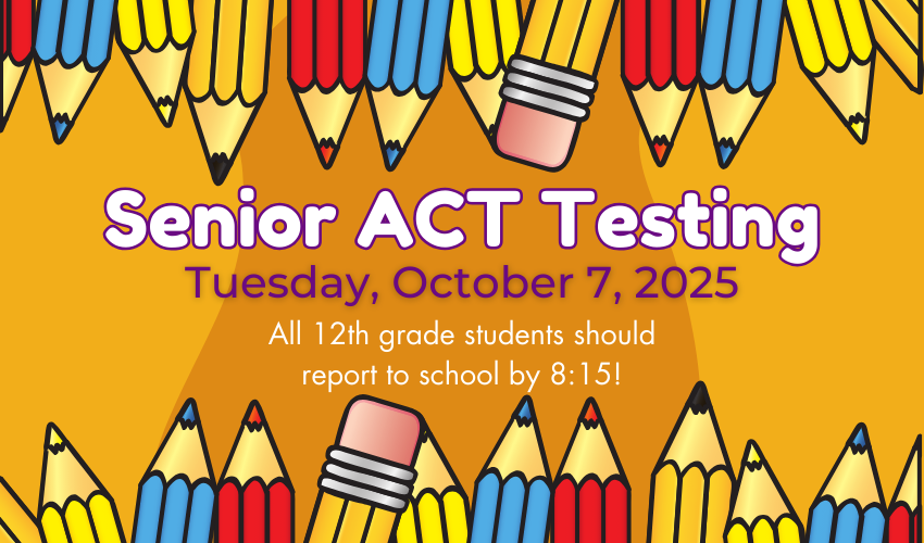 colored pencil with ACT testing date
