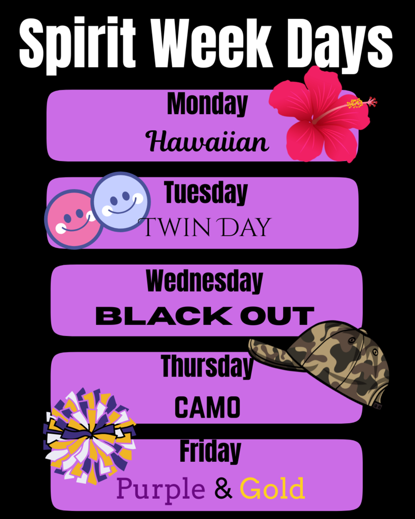 icons representing the dress up days