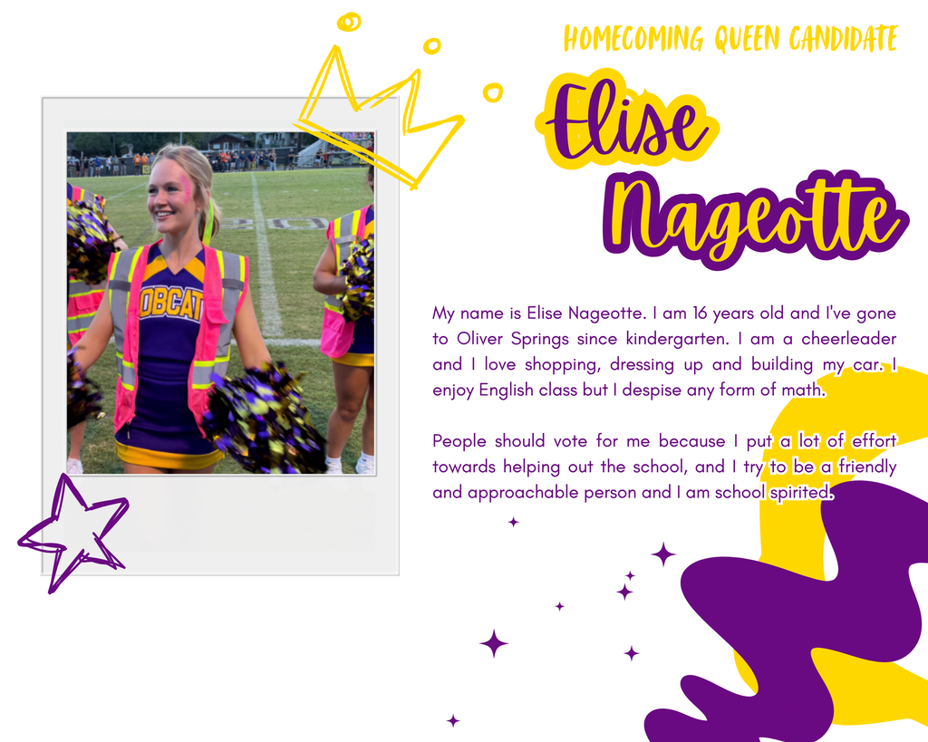 Elise cheering on football field