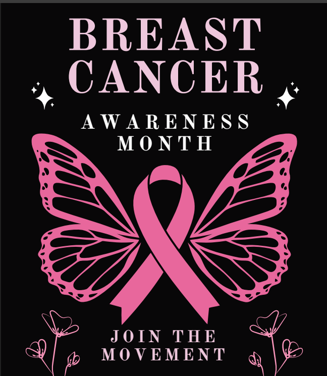 pink ribbon with butterfly wings