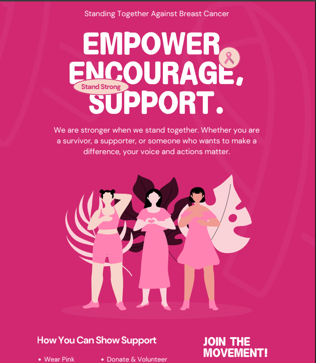pink background with women in pink standing together