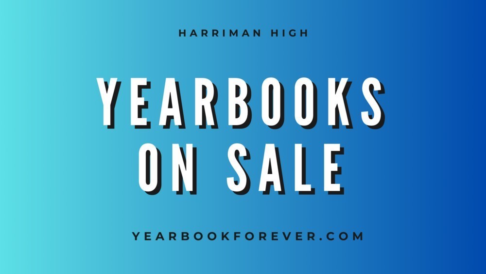 blue image that says "yearbooks on sale"