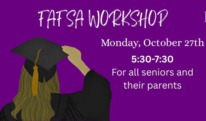 back of graduate holding grad cap in front of a purple background