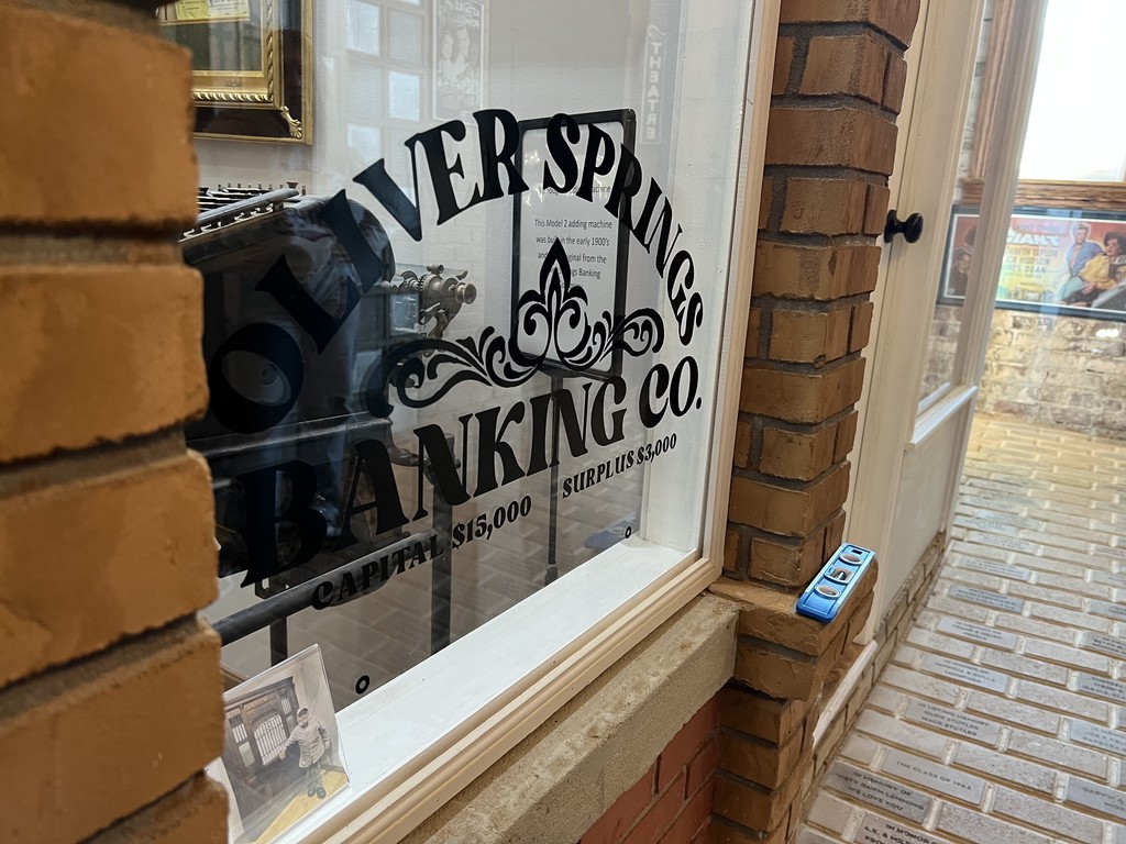 Oliver Springs Baking Sign in place on window