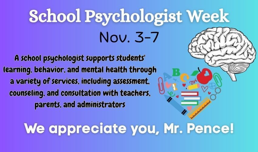 blue background with brain and heart shape with school icons in it