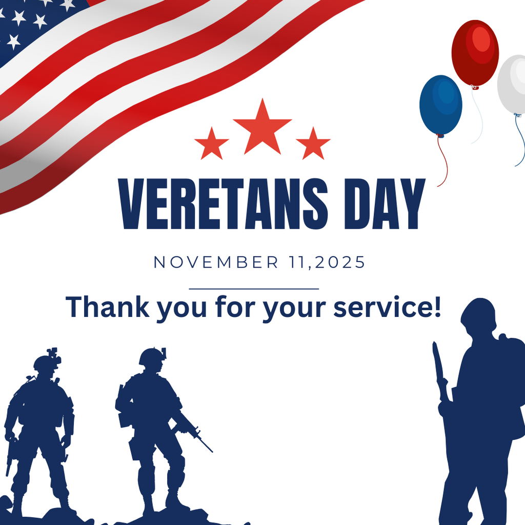 military men shadows with American flag and red, white, and blue balloons 