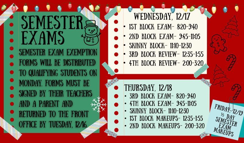 sticky notes with information and Christmas icons