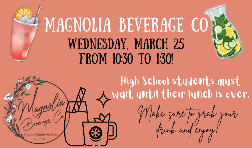 picture with drinks and Magnolia's logo