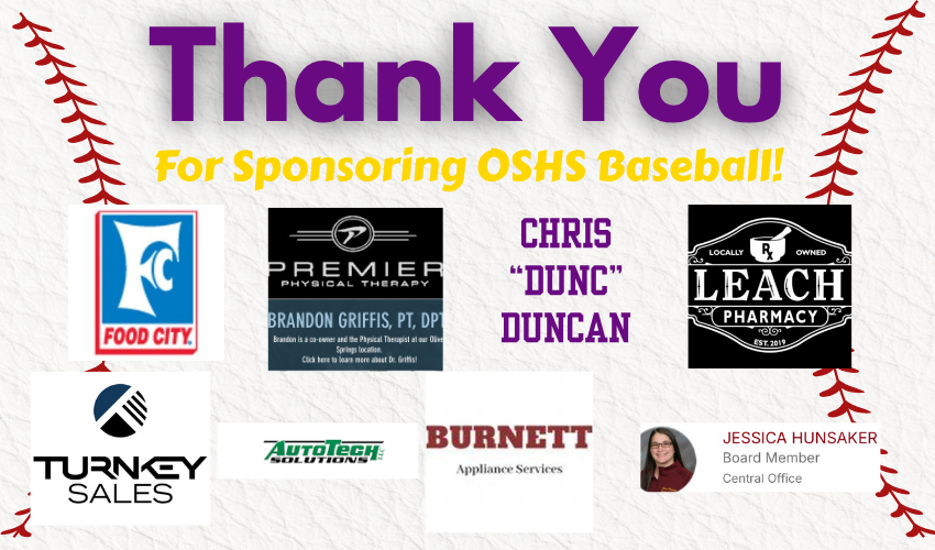 baseball background with pictures of various sponsor logos