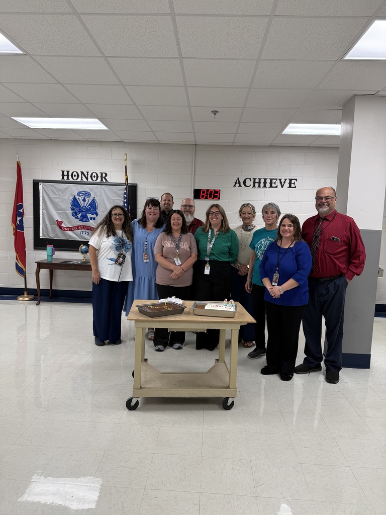 Teachers, Assistances, Principal, and Nurse with Cakes