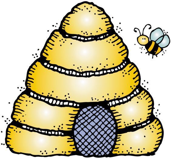 Bee flying around a bee hive