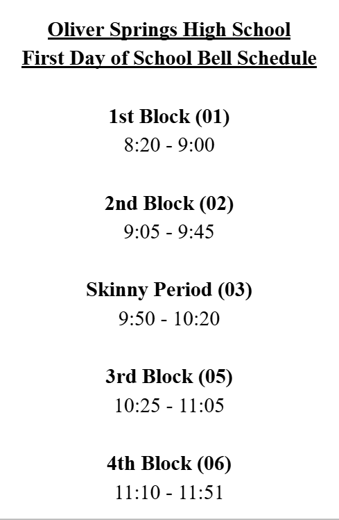 copy of schedule
