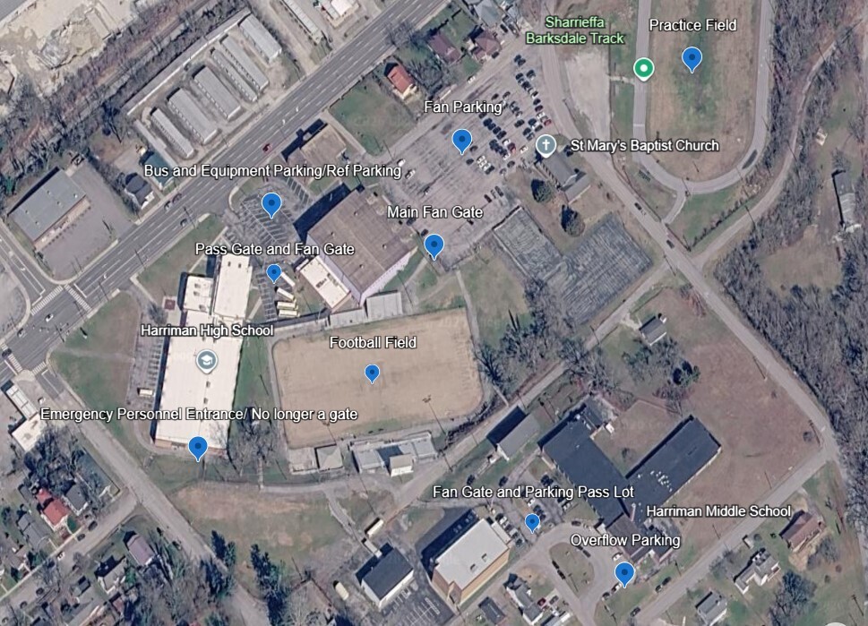 Map of Harriman High campus