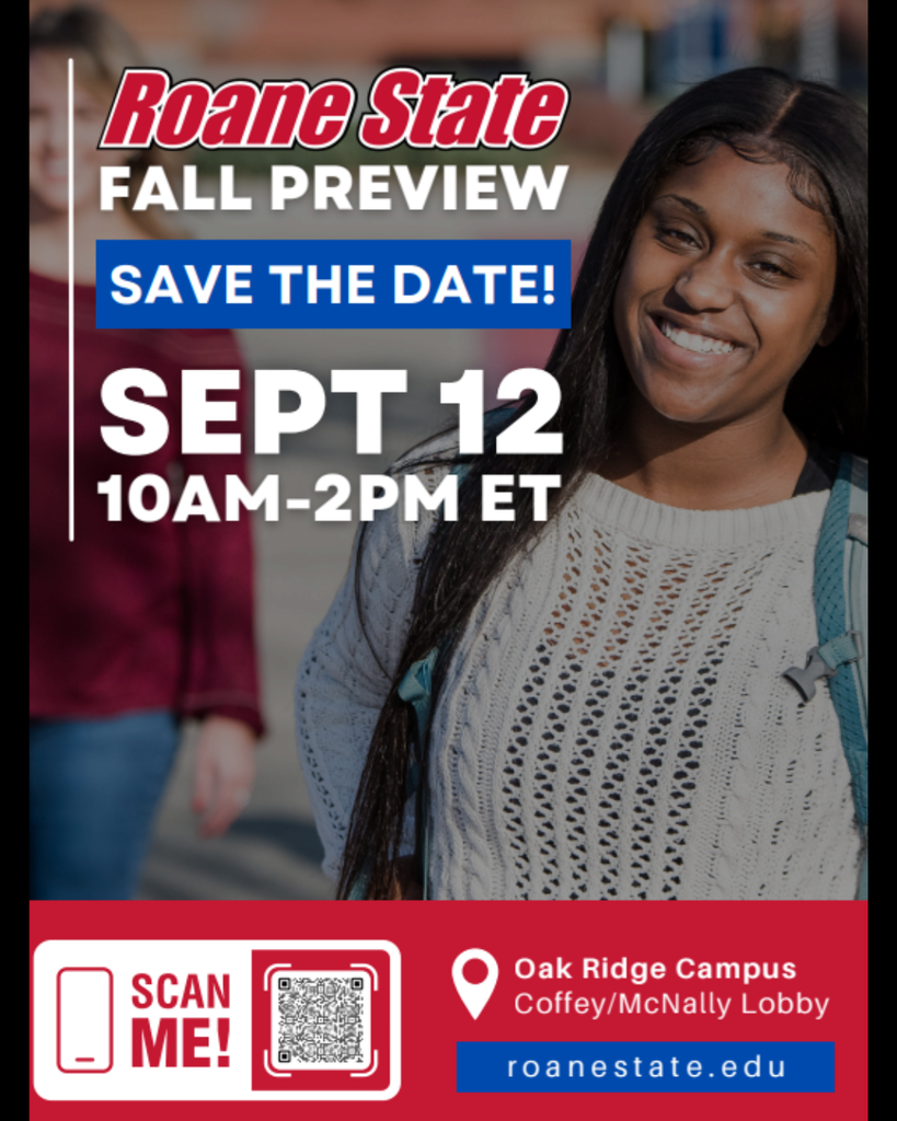 Roane State Flyer with QR code in bottom left corner