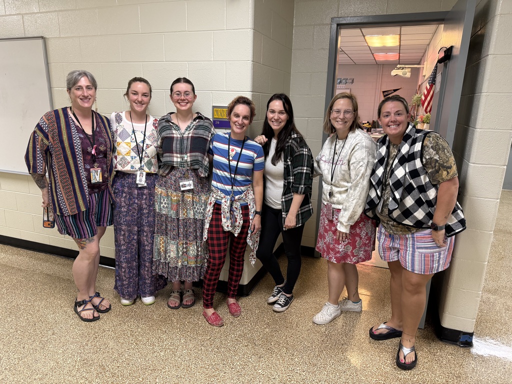 teachers dressed in mismatched patterns