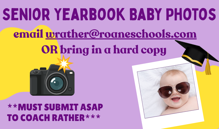 purple and gold background with camera and picture of a baby
